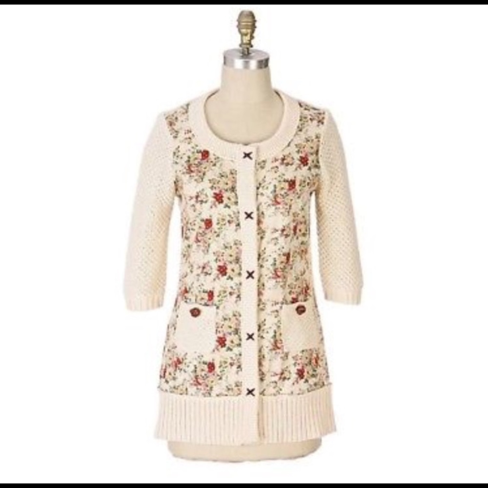 Anthropology HWR monogram Jasmine Cardigan